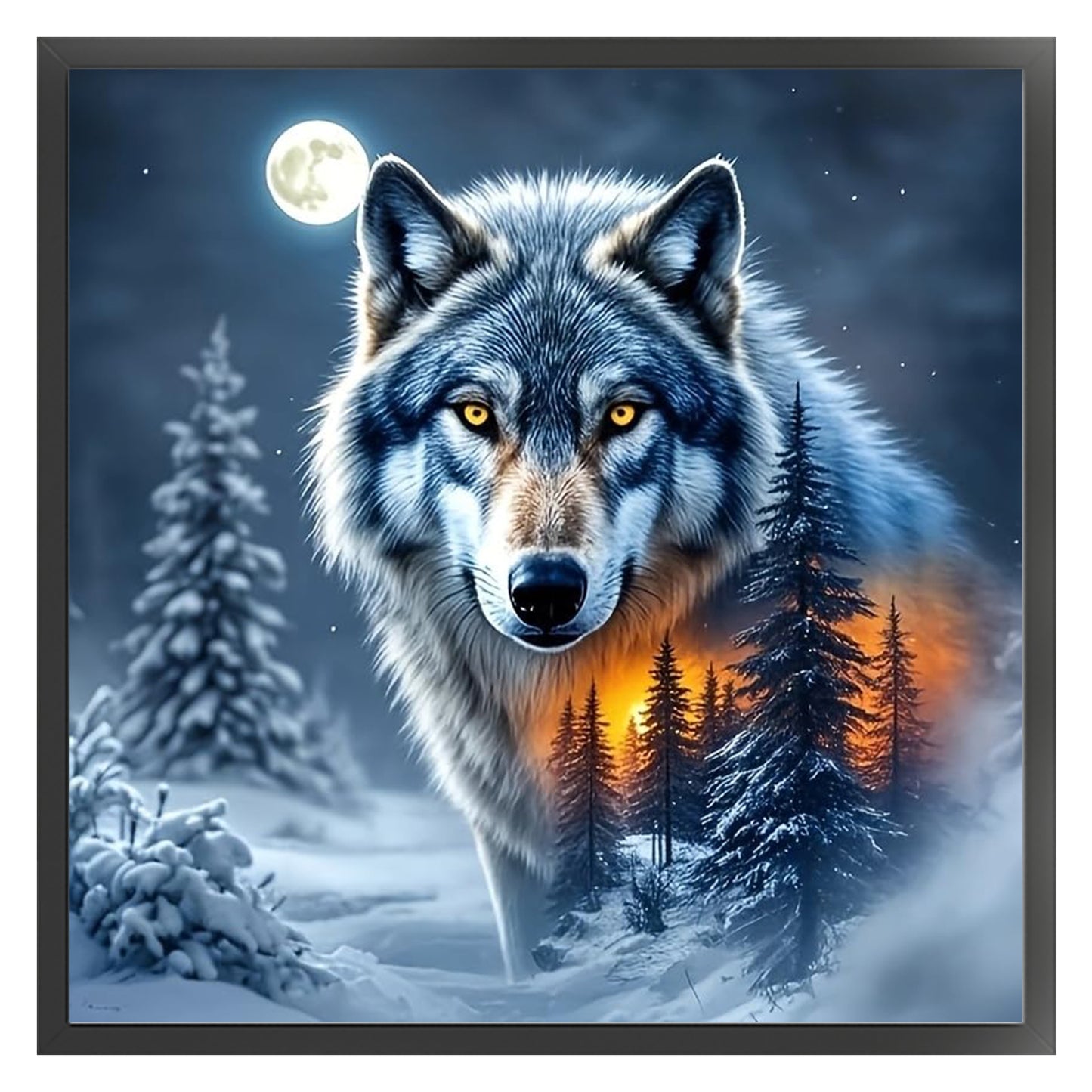 Wolf - Full 11CT Counted Cross Stitch 40x40CM - Yishu