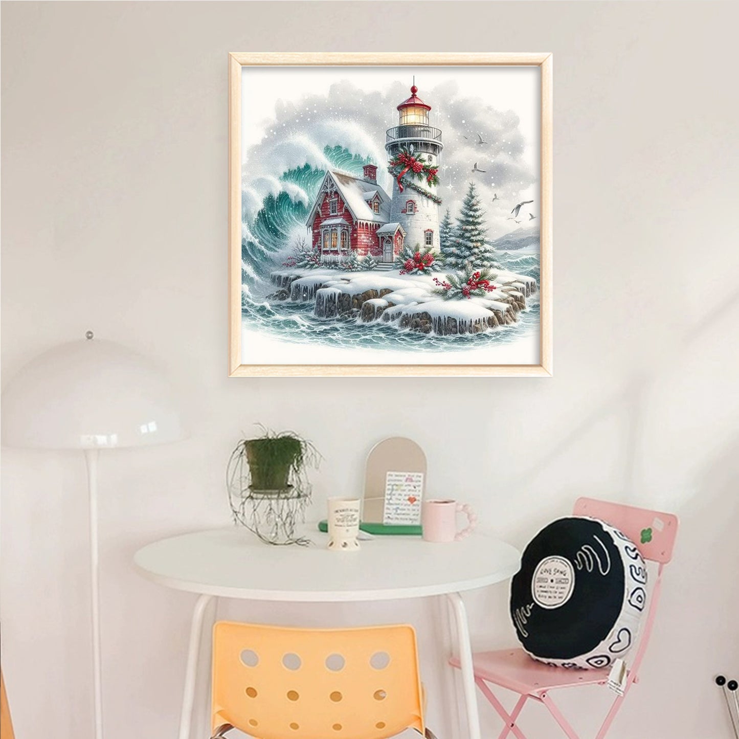 Winter Lighthouse - Full 11CT Counted Cross Stitch 45x45CM - Yishu