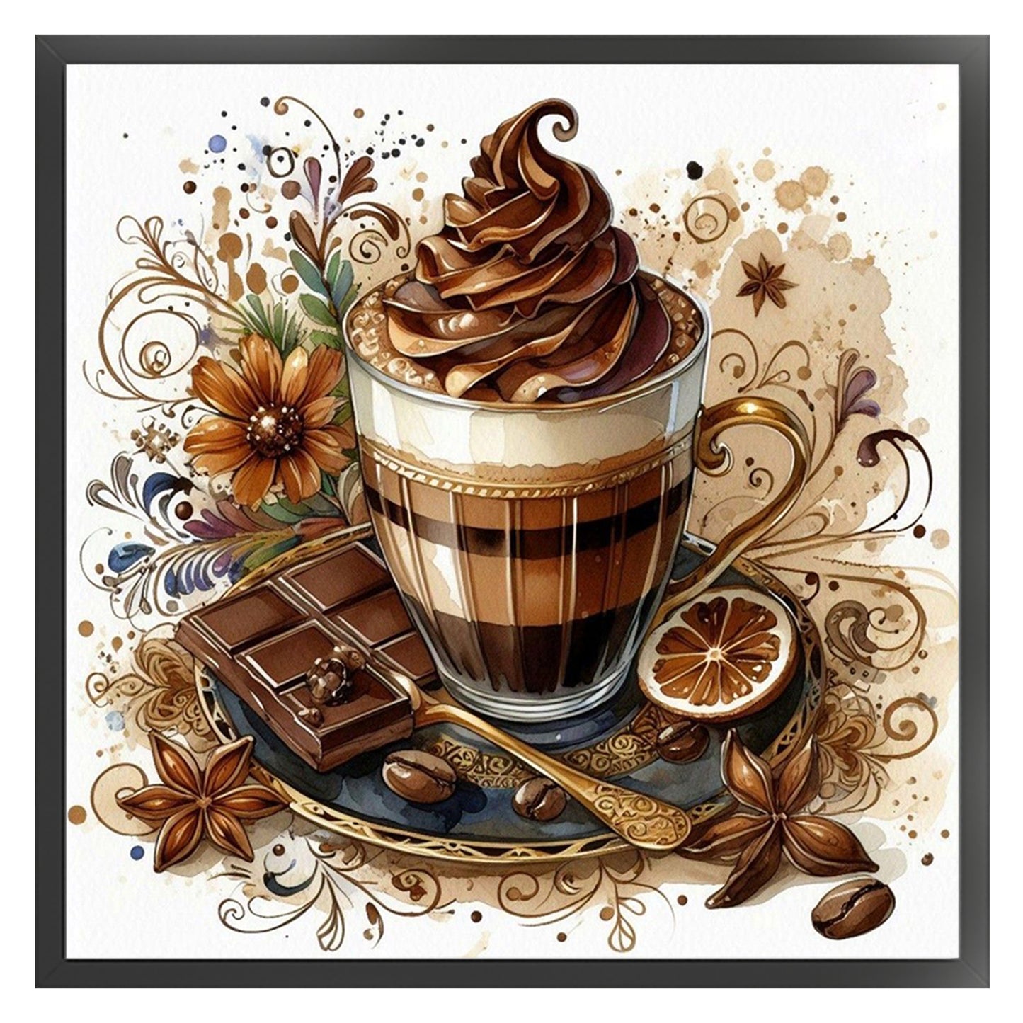 Chocolate Ice Cream - Full 11CT Stamped Cross Stitch 40x40CM - Yishu