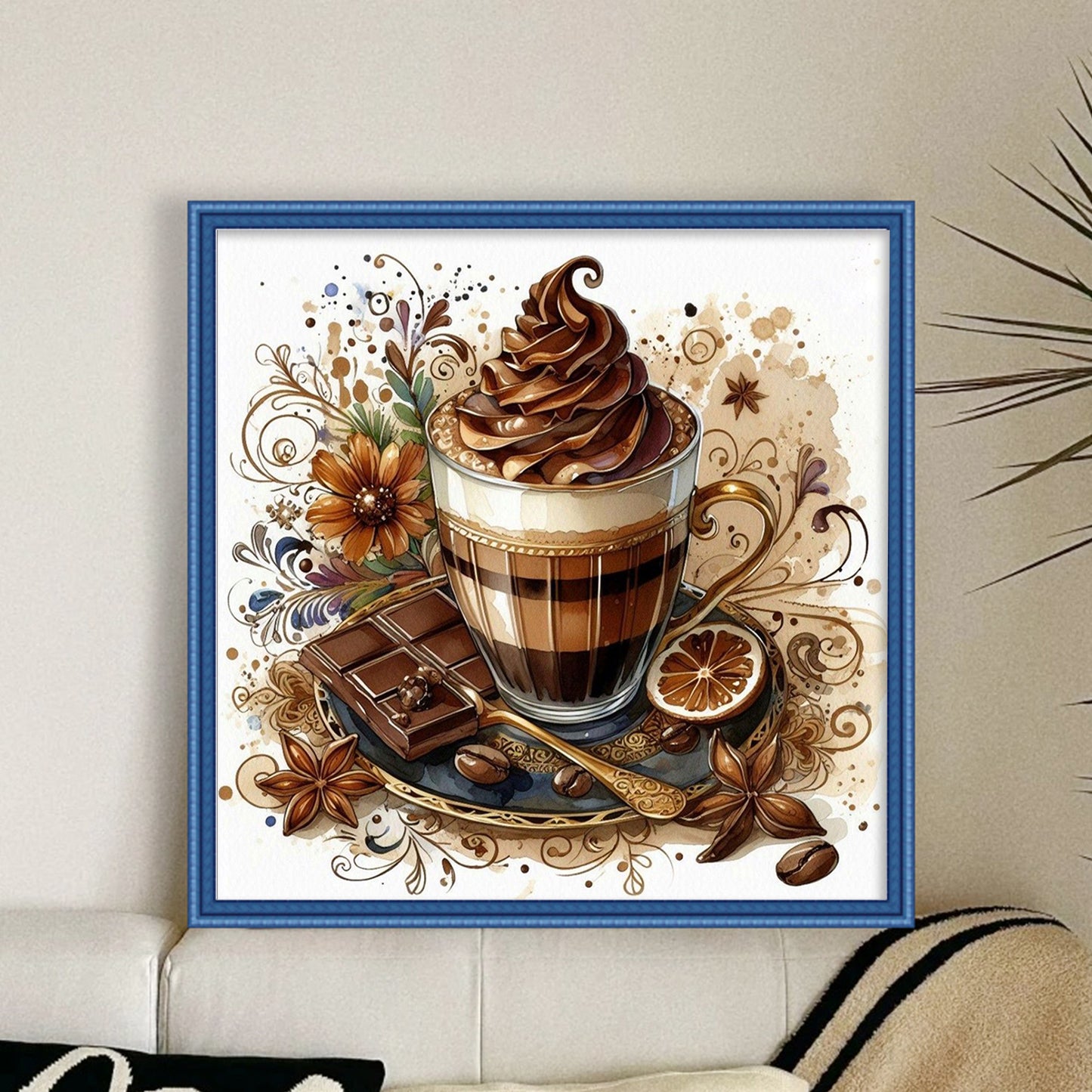 Chocolate Ice Cream - Full 11CT Stamped Cross Stitch 40x40CM - Yishu