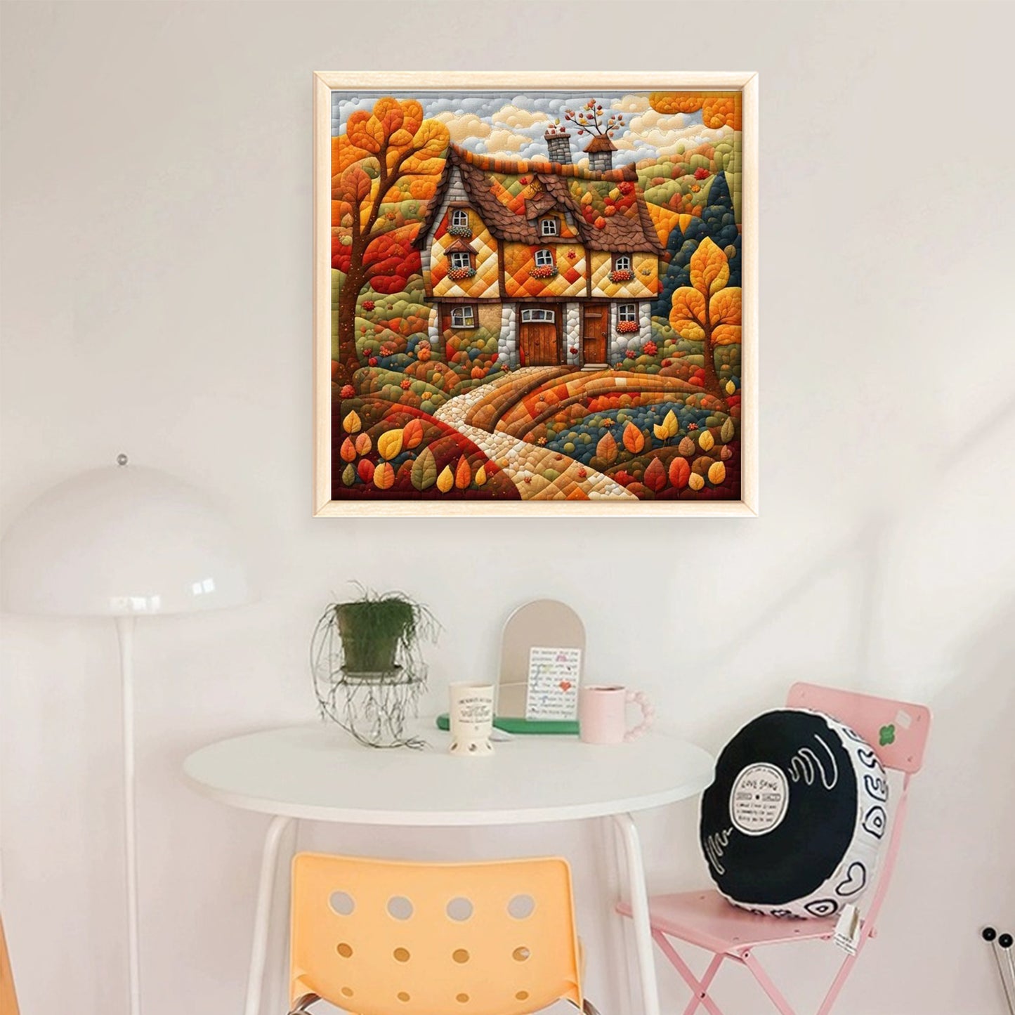 Autumn Hut - Full 11CT Stamped Cross Stitch 45x45CM - Huacan