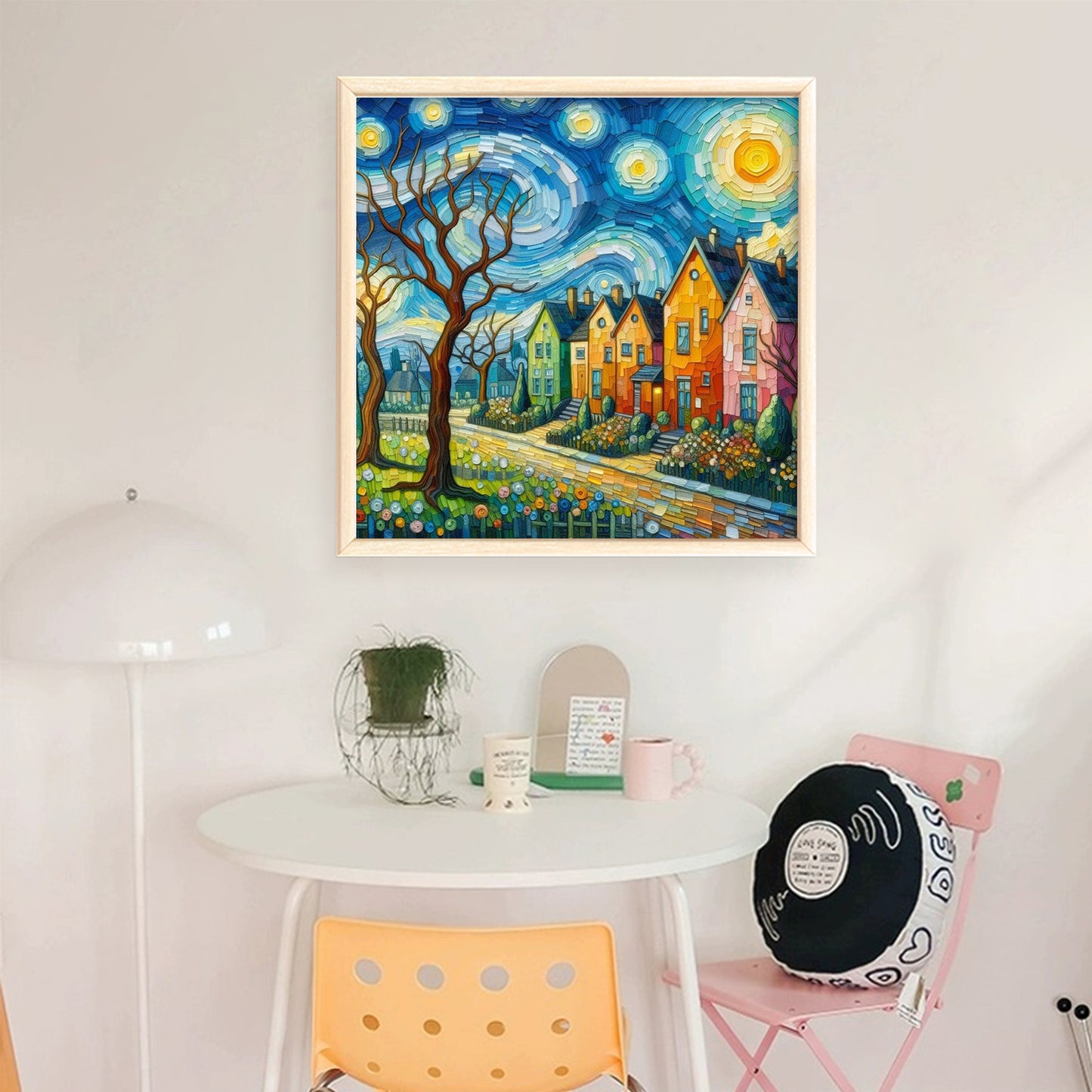 Colorful Hut - Full 11CT Stamped Cross Stitch 45x45CM - Huacan