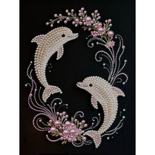 Load image into Gallery viewer, DIY Pearl Painting Kit 30x40CM Dolphin Framed Handmade Pearl Material Art Set Room Wall Decoration
