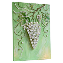 Load image into Gallery viewer, DIY Pearl Painting Kit 30x40CM Grape Framed Handmade Pearl Material Art Set Room Wall Decoration
