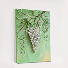 Load image into Gallery viewer, DIY Pearl Painting Kit 30x40CM Grape Framed Handmade Pearl Material Art Set Room Wall Decoration
