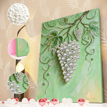 Load image into Gallery viewer, DIY Pearl Painting Kit 30x40CM Grape Framed Handmade Pearl Material Art Set Room Wall Decoration
