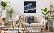 Load image into Gallery viewer, DIY Pearl Painting Kit 30x30CM Waves Framed Handmade Pearl Material Art Set Room Wall Decoration
