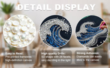 Load image into Gallery viewer, DIY Pearl Painting Kit 30x30CM Waves Framed Handmade Pearl Material Art Set Room Wall Decoration
