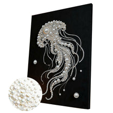 Load image into Gallery viewer, DIY Pearl Painting Kit 30x40CM Jellyfish Framed Handmade Pearl Material Art Set Room Wall Decoration
