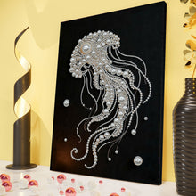 Load image into Gallery viewer, DIY Pearl Painting Kit 30x40CM Jellyfish Framed Handmade Pearl Material Art Set Room Wall Decoration
