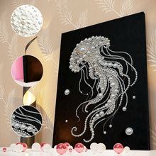 Load image into Gallery viewer, DIY Pearl Painting Kit 30x40CM Jellyfish Framed Handmade Pearl Material Art Set Room Wall Decoration
