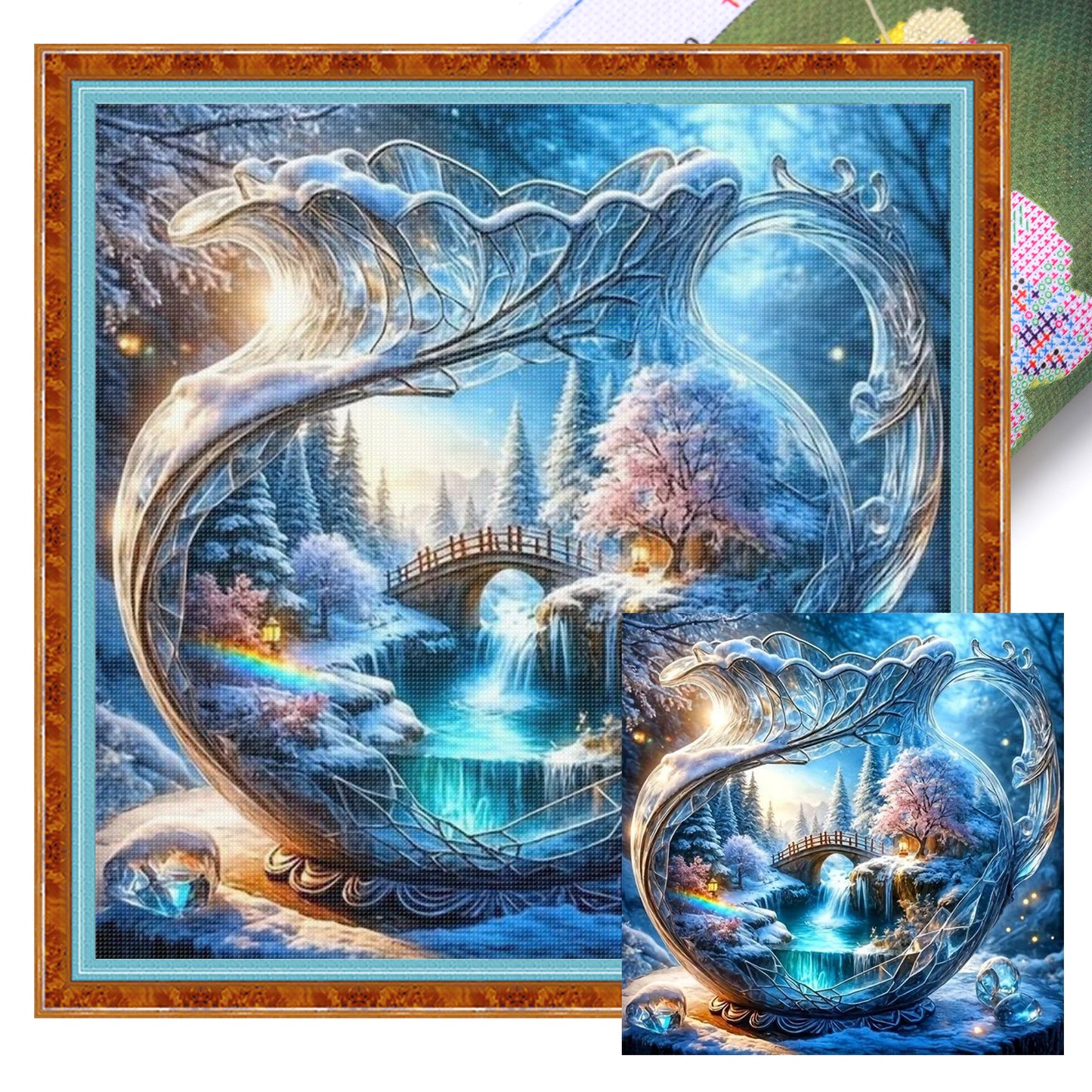 Vase Scenery - Full 11CT Stamped Cross Stitch 45x45CM - Huacan
