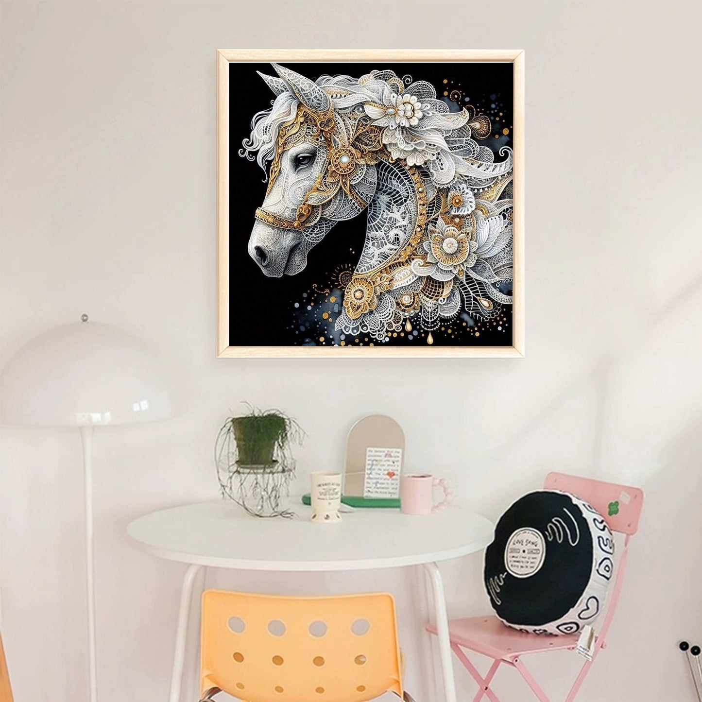 Lace Horse - Full 11CT Stamped Cross Stitch 40x40CM - Huacan