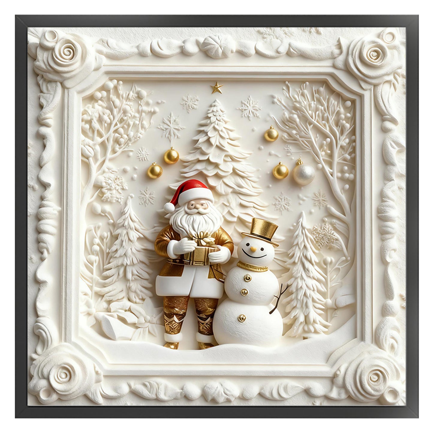Santa Claus - Full 11CT Stamped Cross Stitch 40x40CM - Huacan