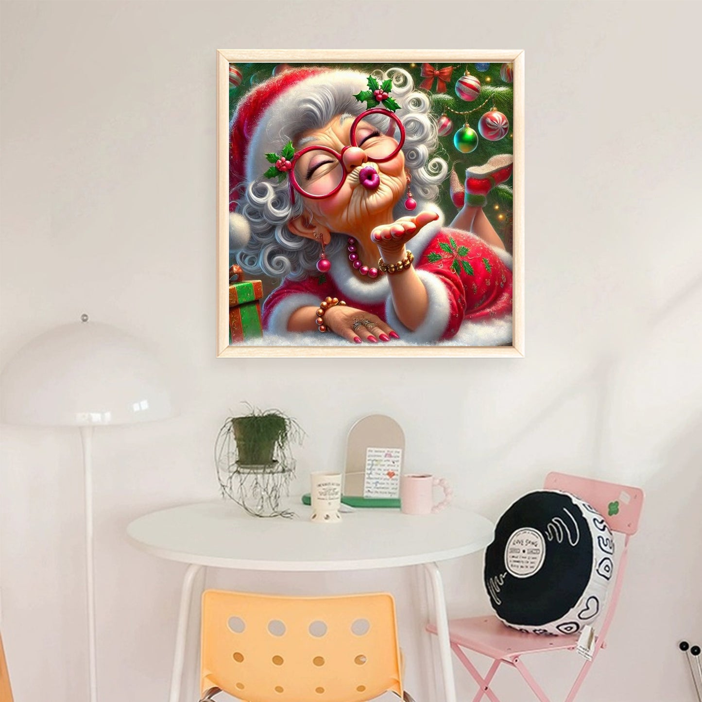 Christmas Grandma - Full 11CT Stamped Cross Stitch 40x40CM - Huacan