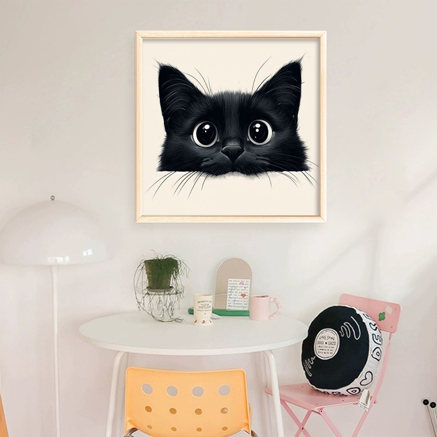 Black Cat - Full 18CT Stamped Cross Stitch 20x20CM - Huacan