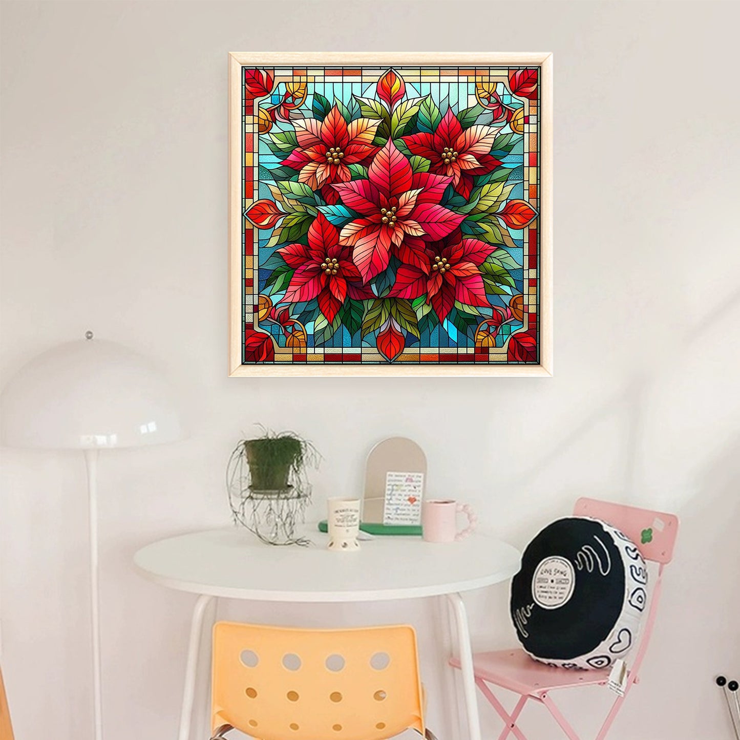 Christmas Flower - Full 11CT Stamped Cross Stitch 45x45CM - Huacan