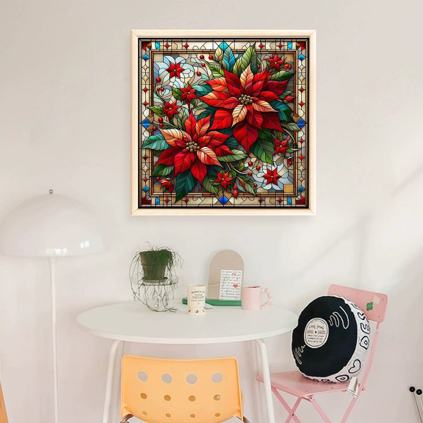 Christmas Flower - Full 11CT Stamped Cross Stitch 45x45CM - Huacan