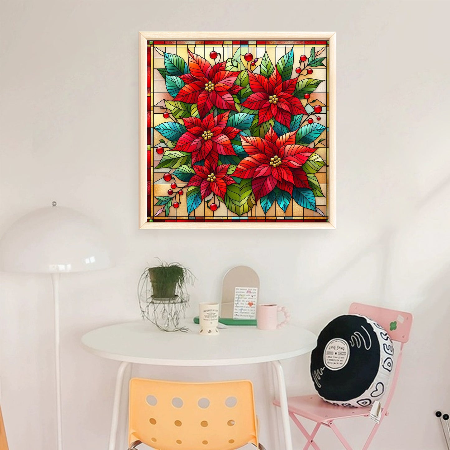 Christmas Flower - Full 11CT Stamped Cross Stitch 45x45CM - Huacan