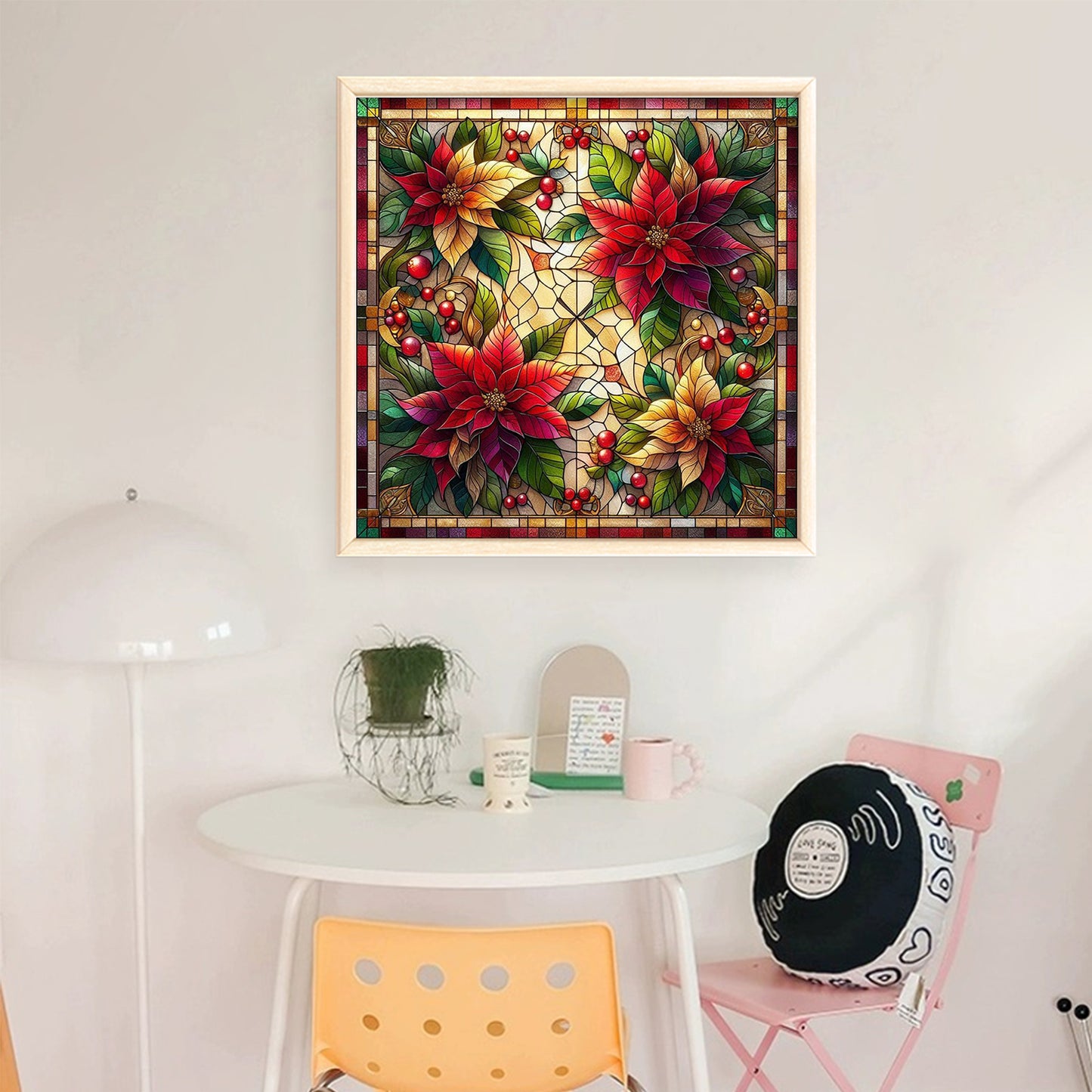 Christmas Flower - Full 11CT Stamped Cross Stitch 45x45CM - Huacan
