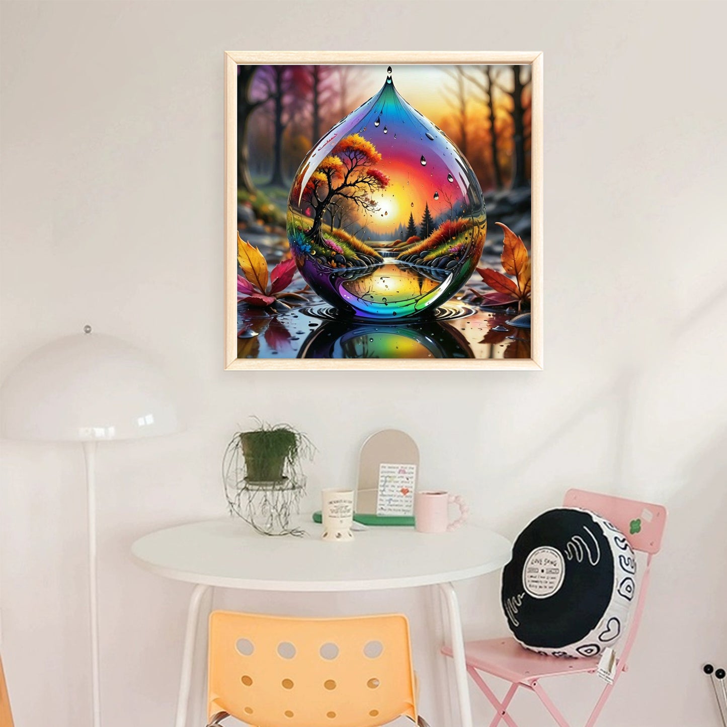 Water Drop Scenery - Full 11CT Stamped Cross Stitch 45x45CM - Huacan