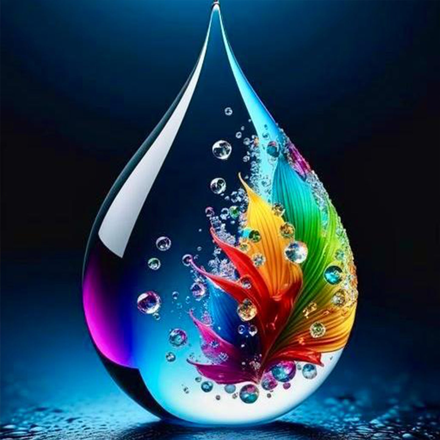 Water Drop Flower - Full 11CT Stamped Cross Stitch 45x45CM - Huacan
