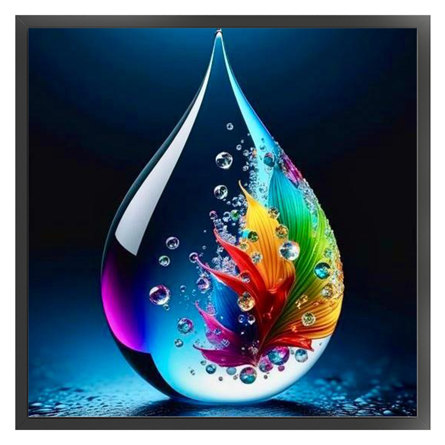 Water Drop Flower - Full 11CT Stamped Cross Stitch 45x45CM - Huacan