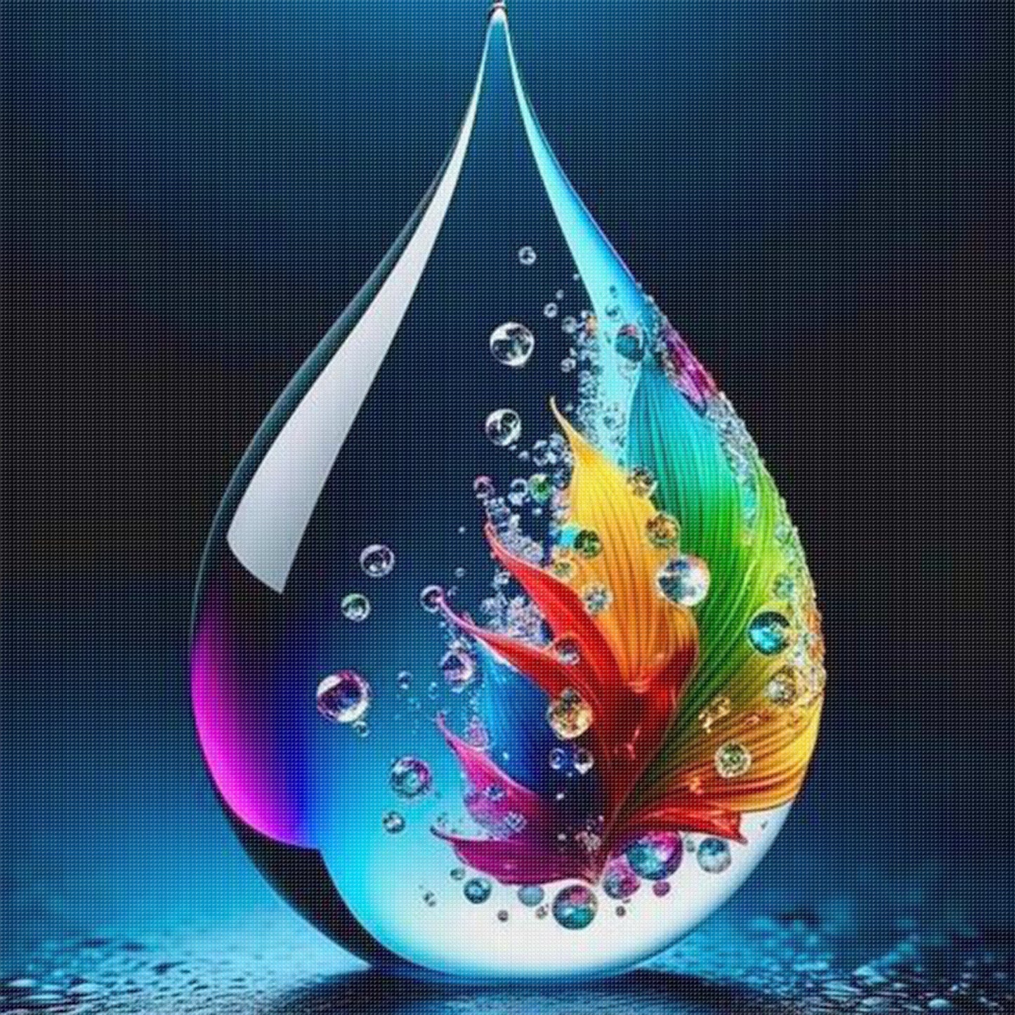 Water Drop Flower - Full 11CT Stamped Cross Stitch 45x45CM - Huacan