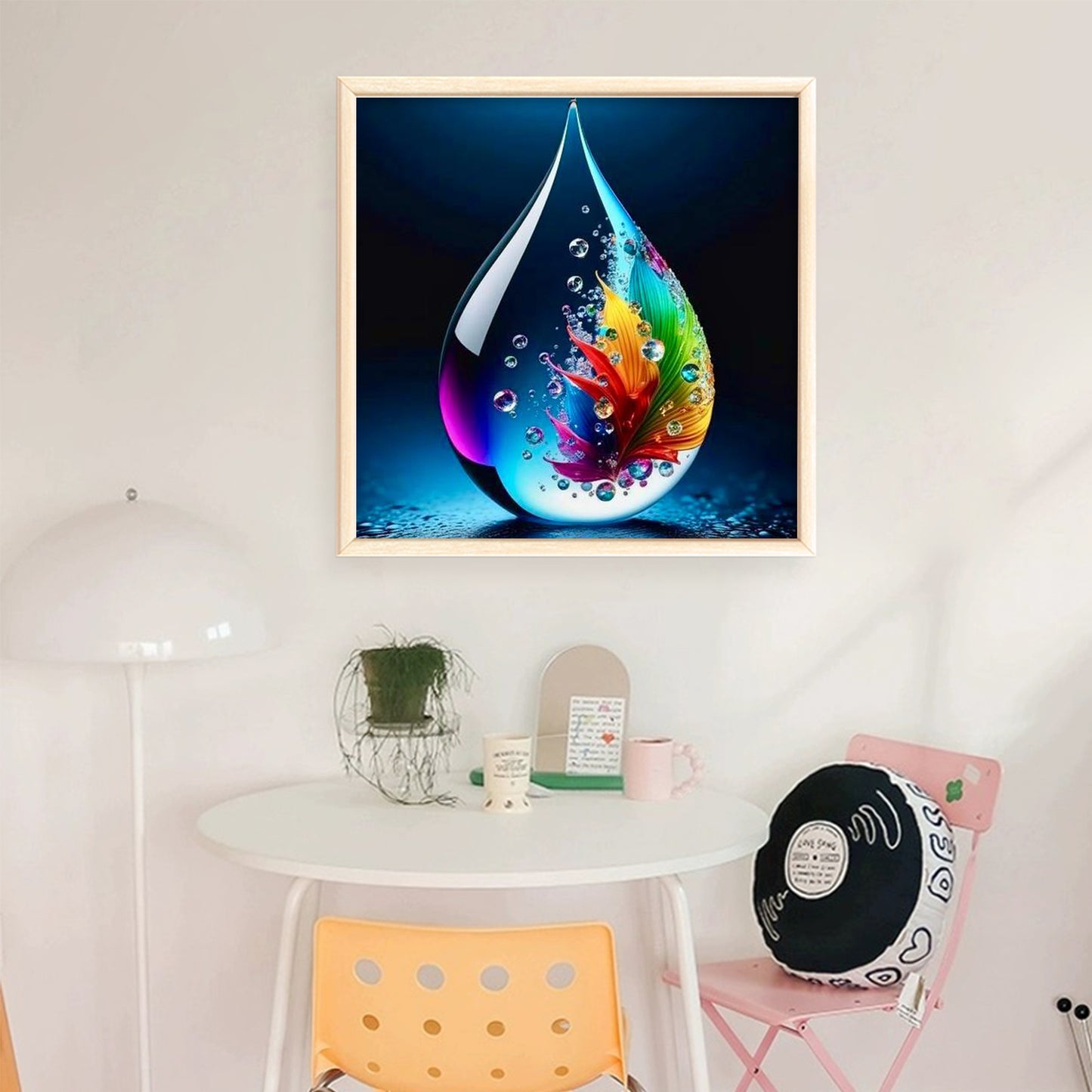 Water Drop Flower - Full 11CT Stamped Cross Stitch 45x45CM - Huacan