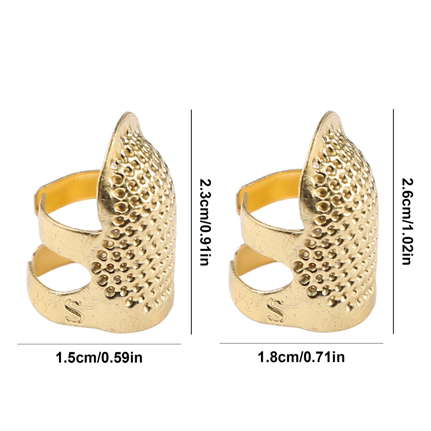 4PCS Cross-Stitch Tools Retro Adjustable Thimble Hand Sewing Ring (Colored M)