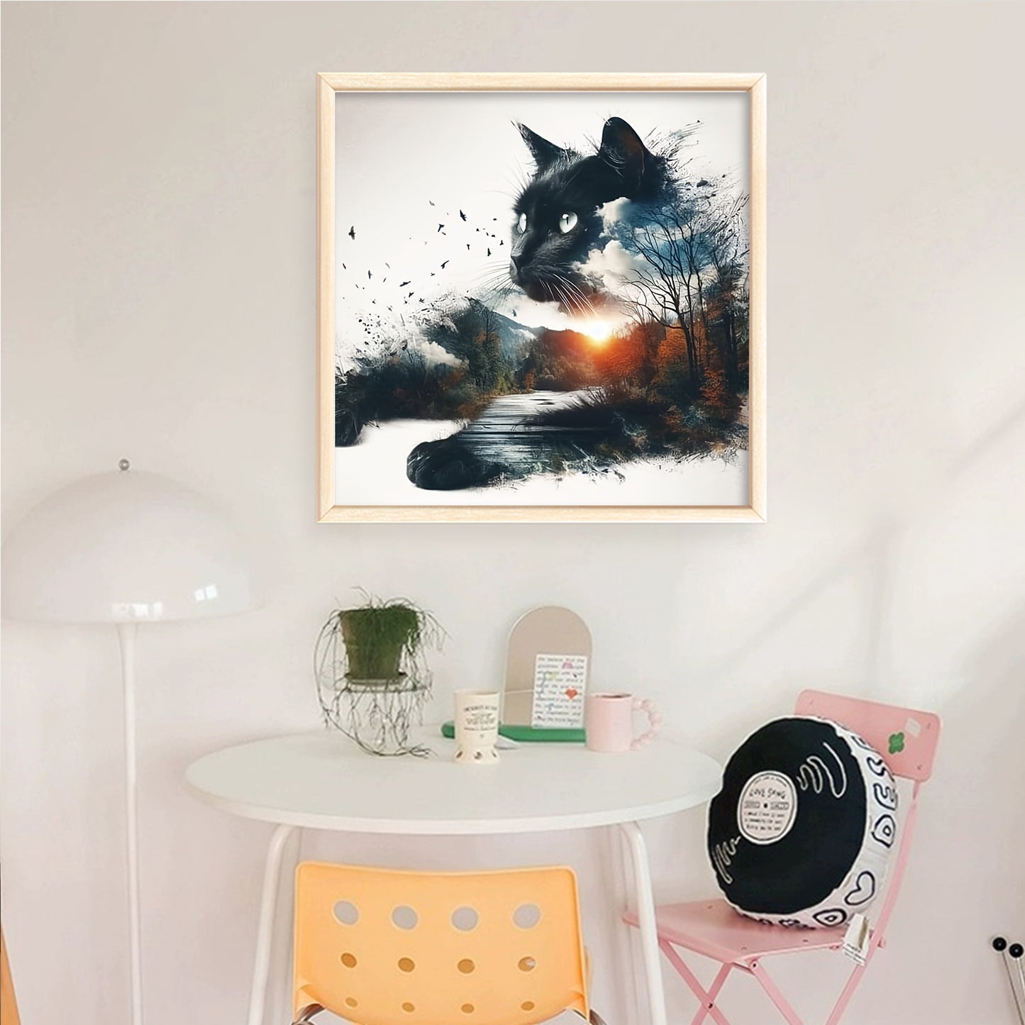 Forest Cat - Full 14CT Counted Cross Stitch 40x40CM - Huacan