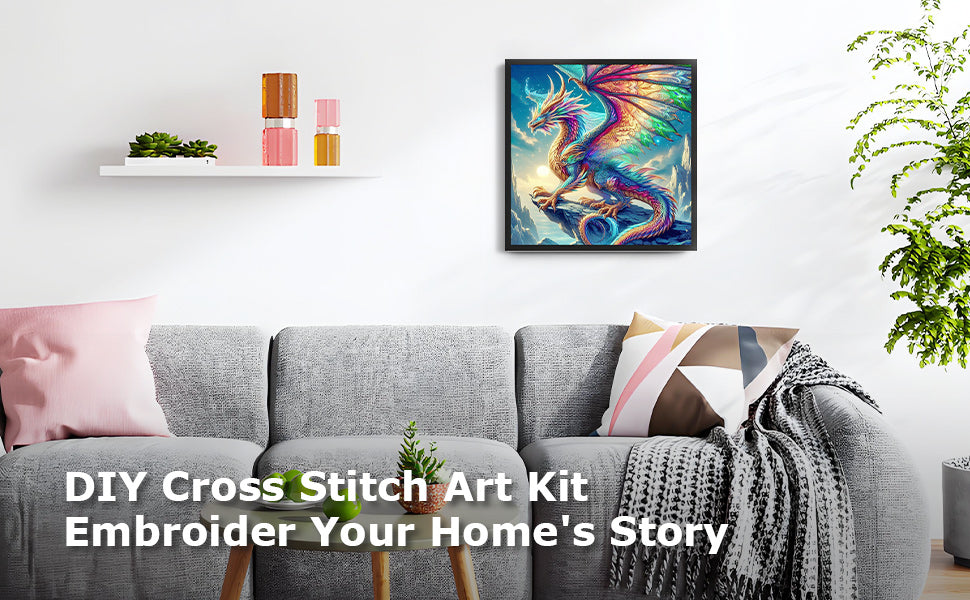 Dragon - Full 14CT Counted Cross Stitch 40x40CM - Huacan