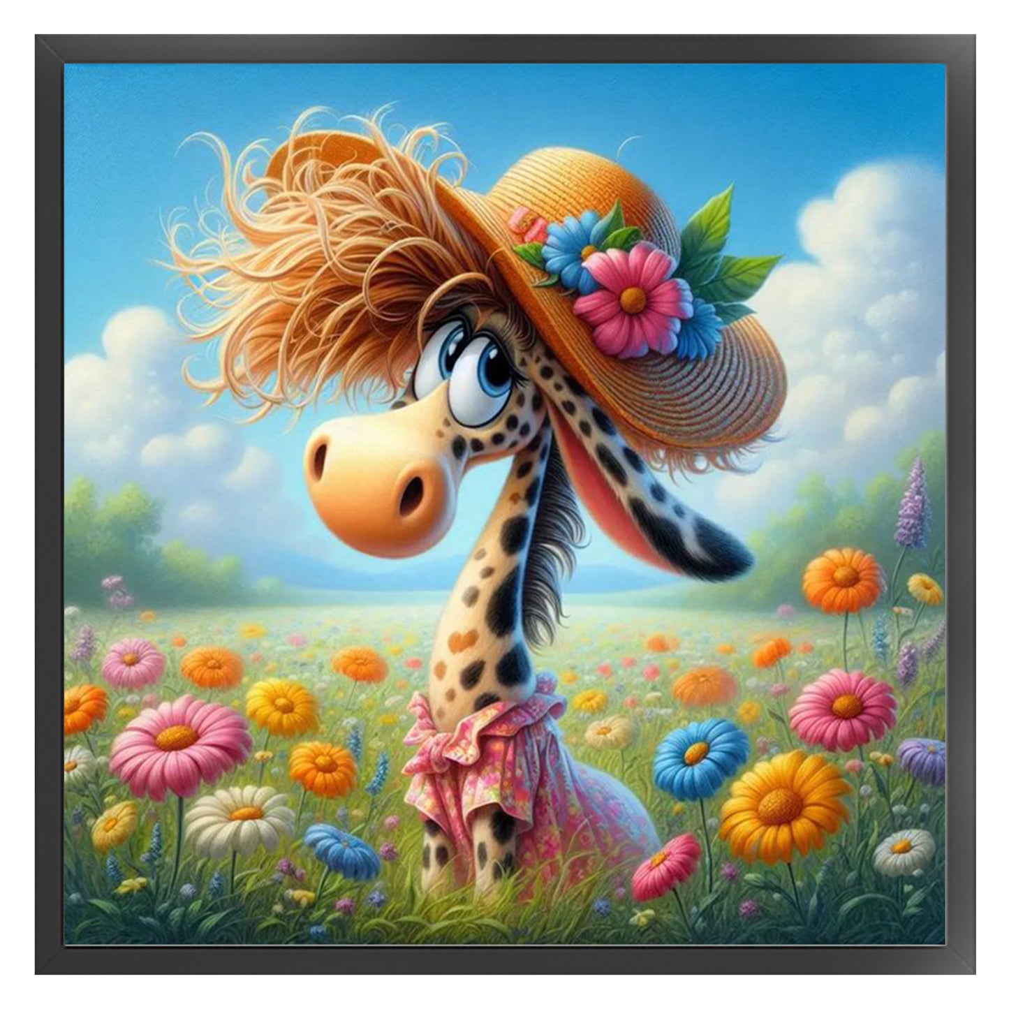 Giraffe - Full 11CT Stamped Cross Stitch 40x40CM - Yishu