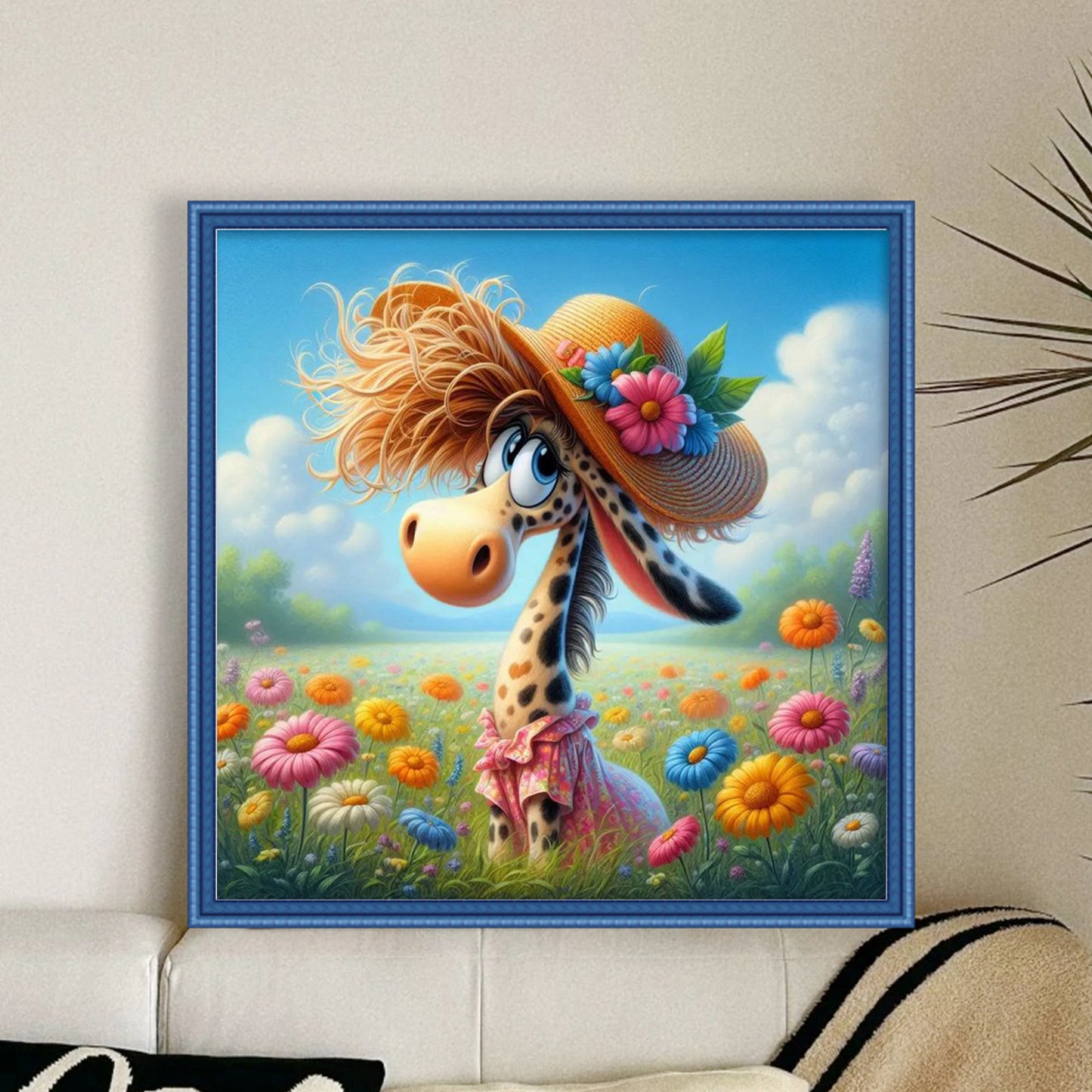 Giraffe - Full 11CT Stamped Cross Stitch 40x40CM - Yishu