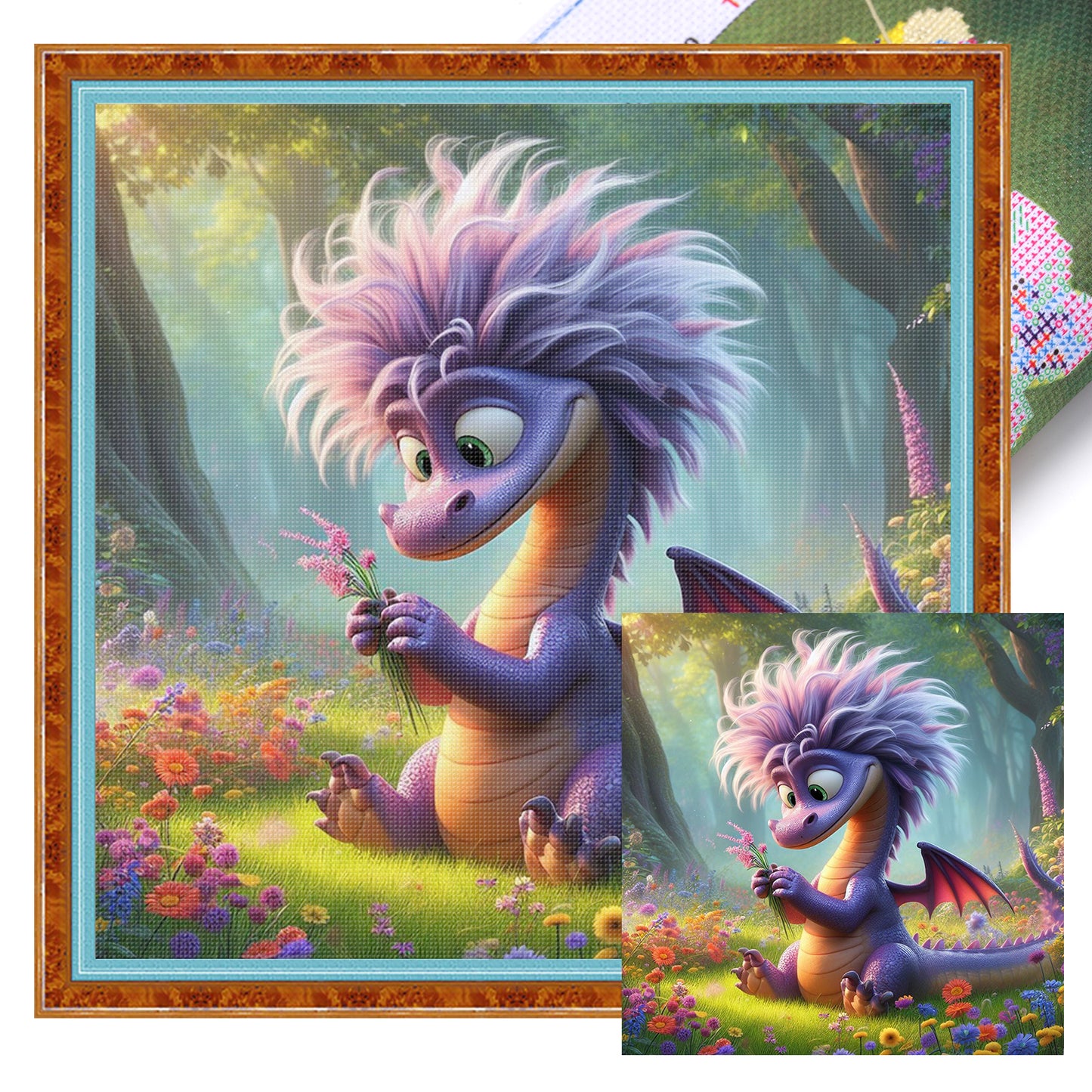 Dragon - Full 11CT Stamped Cross Stitch 40x40CM - Yishu