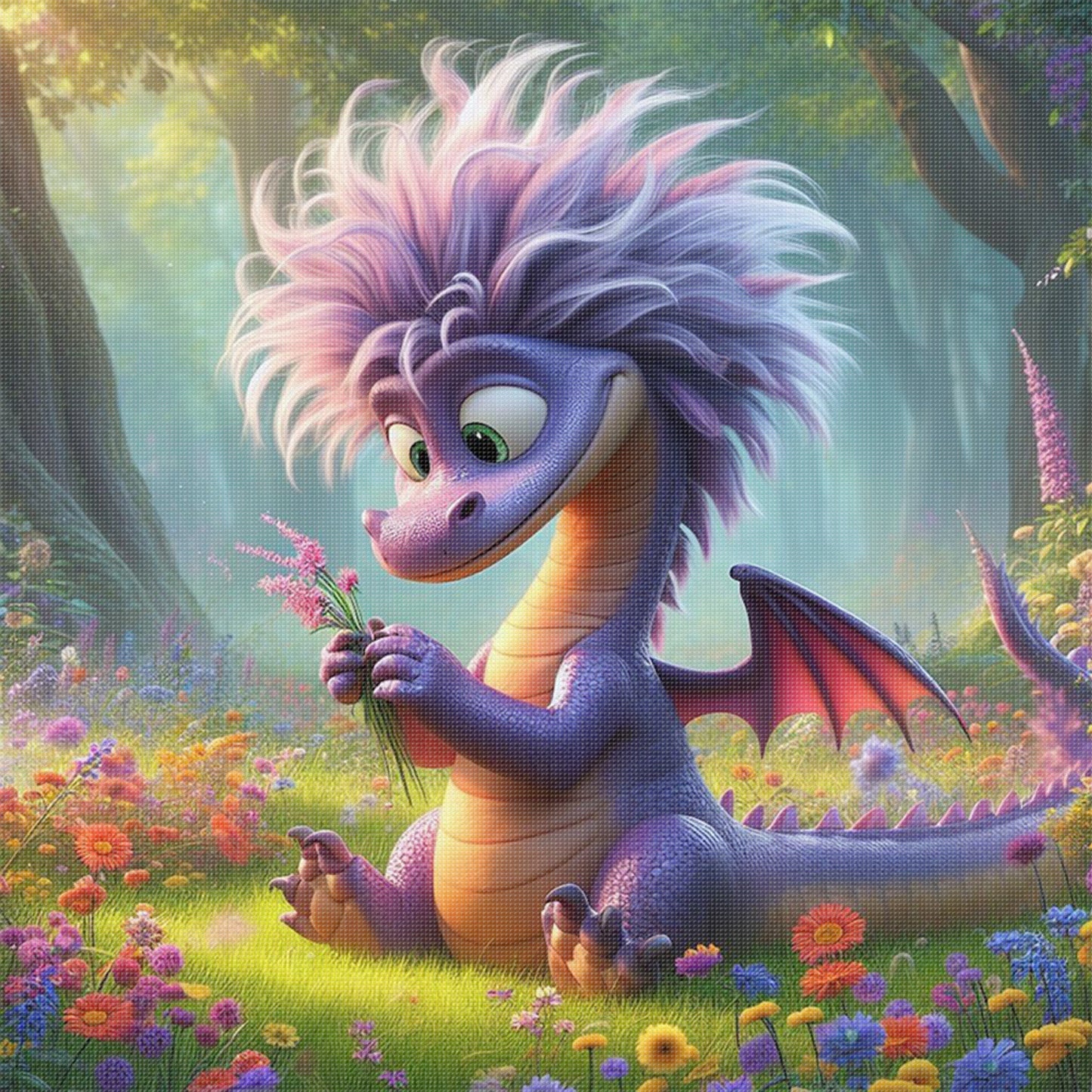 Dragon - Full 11CT Stamped Cross Stitch 40x40CM - Yishu