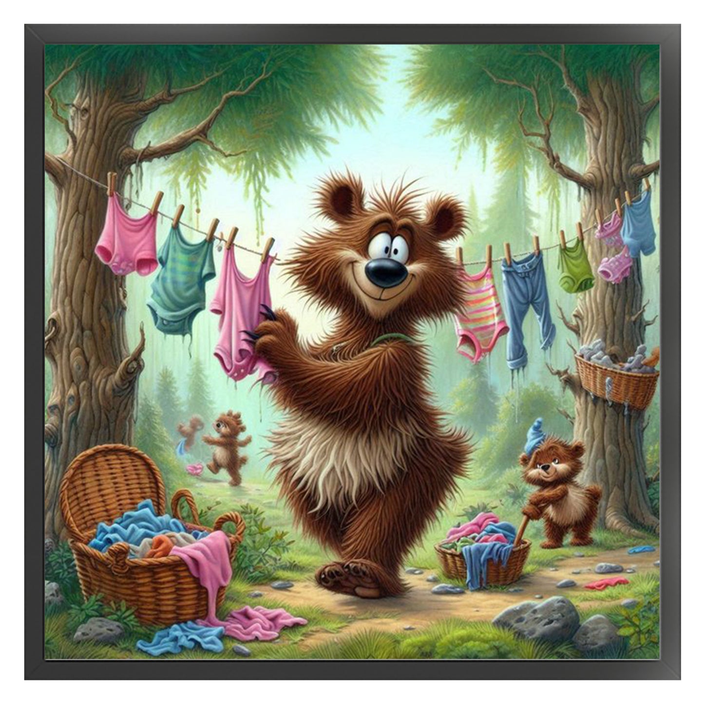 Bear - Full 11CT Stamped Cross Stitch 40x40CM - Yishu
