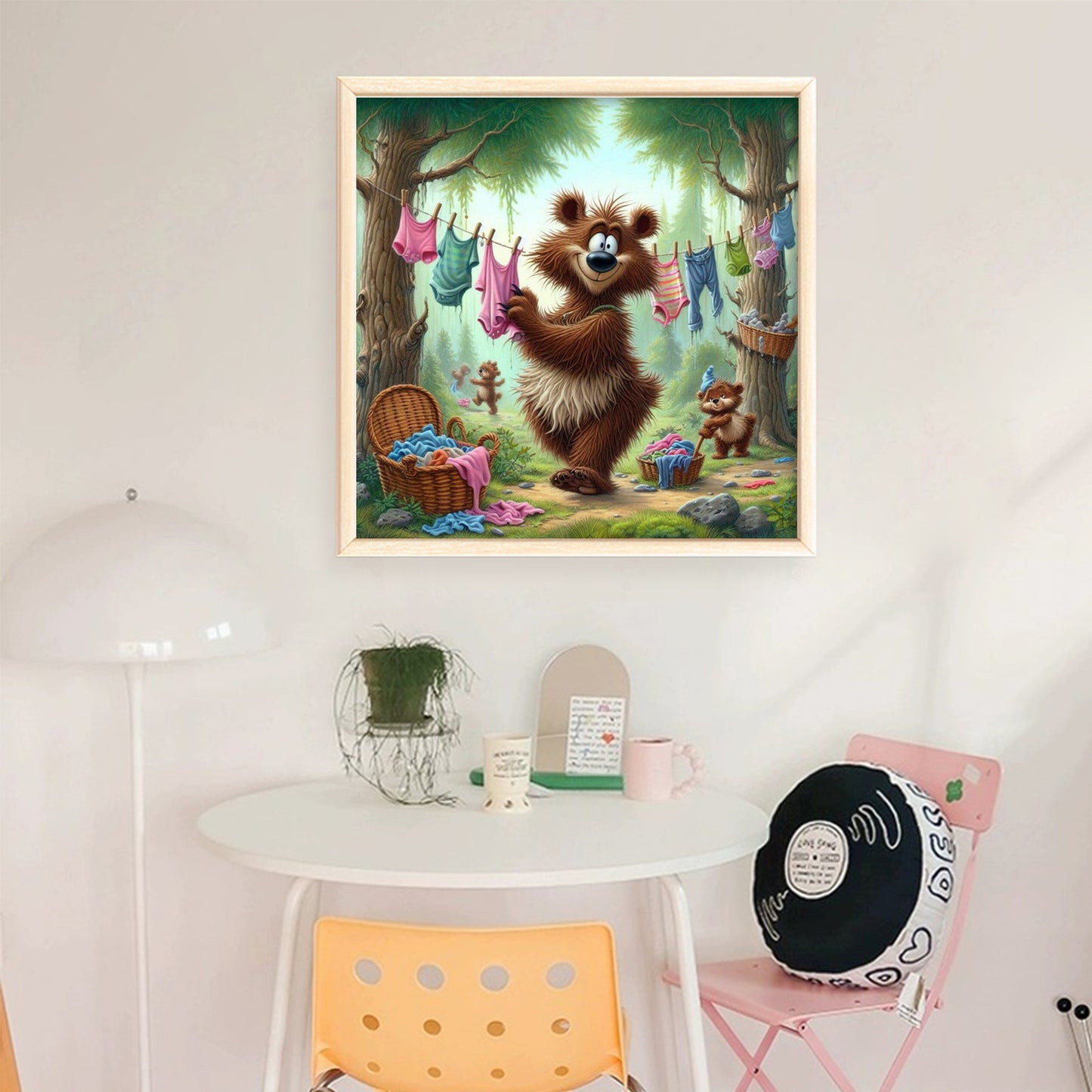 Bear - Full 11CT Stamped Cross Stitch 40x40CM - Yishu
