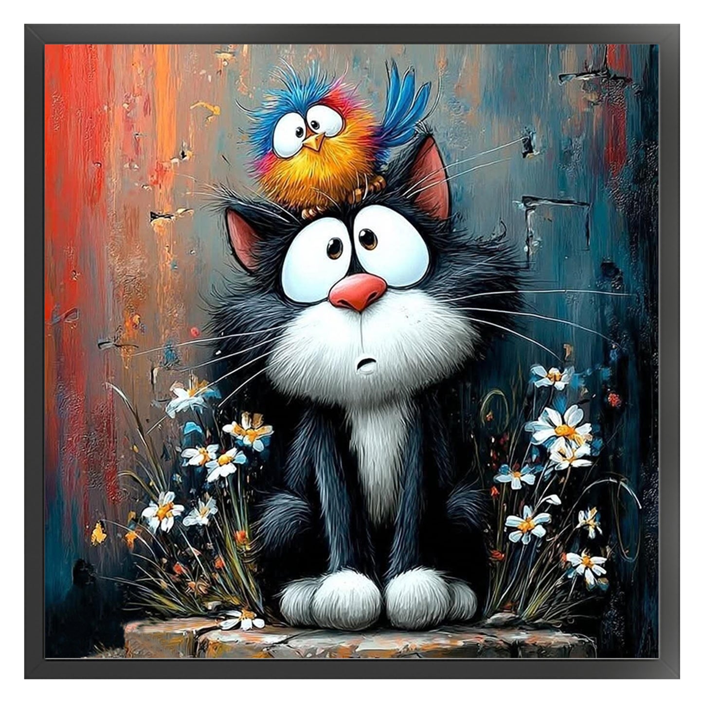 Cat - Full 11CT Stamped Cross Stitch 40x40CM - Yishu