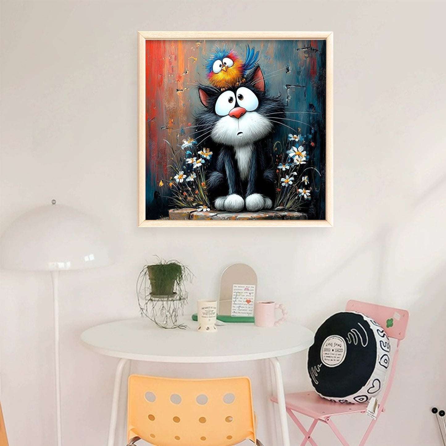 Cat - Full 11CT Stamped Cross Stitch 40x40CM - Yishu