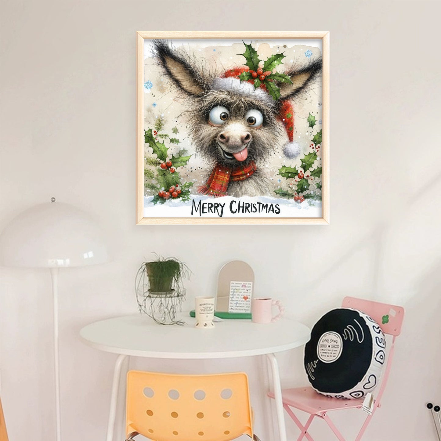 Christmas Donkey - Full 11CT Stamped Cross Stitch 40x40CM - Yishu