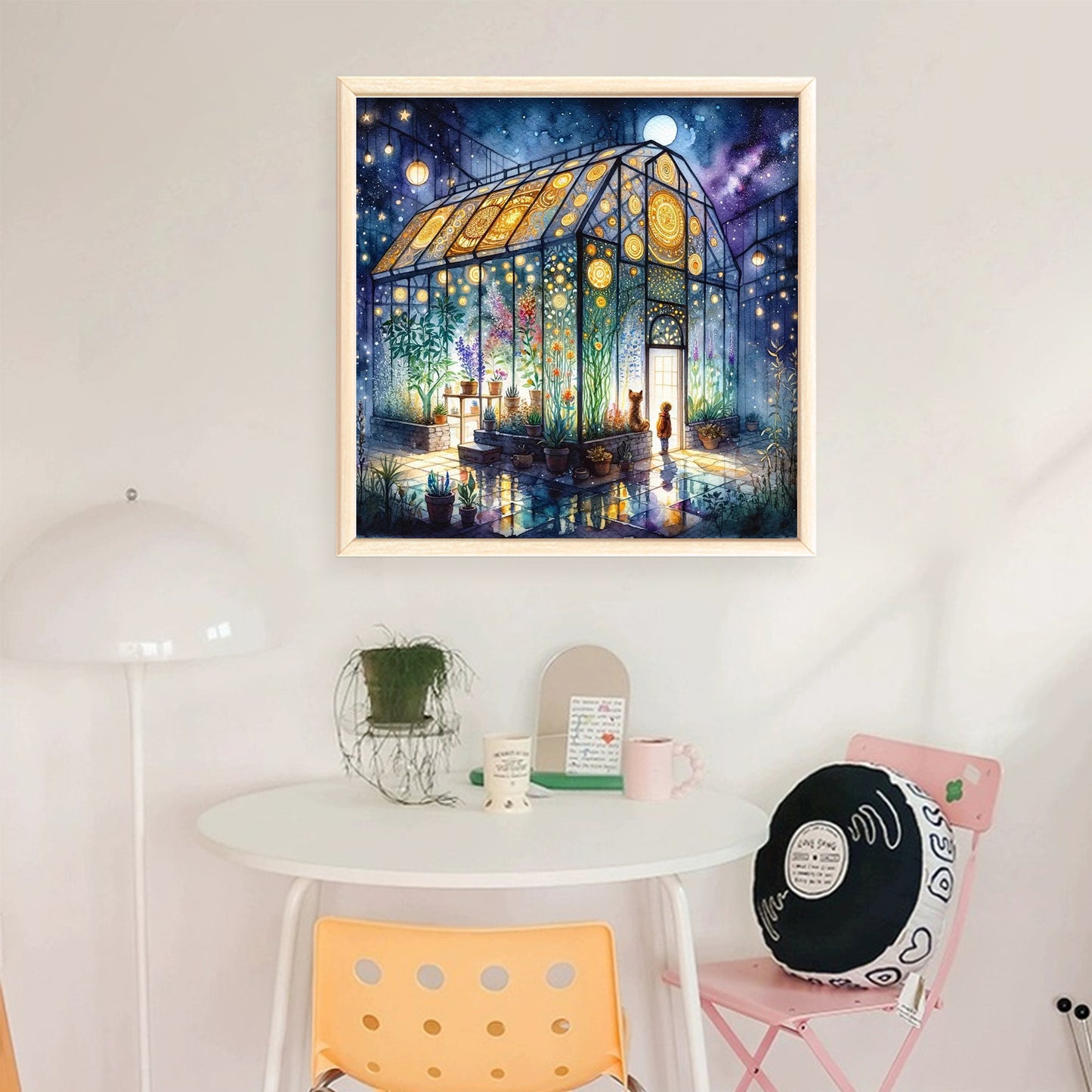 Flower House - Full 11CT Stamped Cross Stitch 50x50CM - Huacan