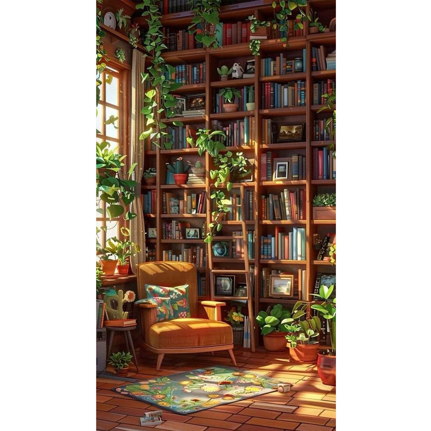 Study Room - Full 11CT Stamped Cross Stitch 40x70CM - Huacan