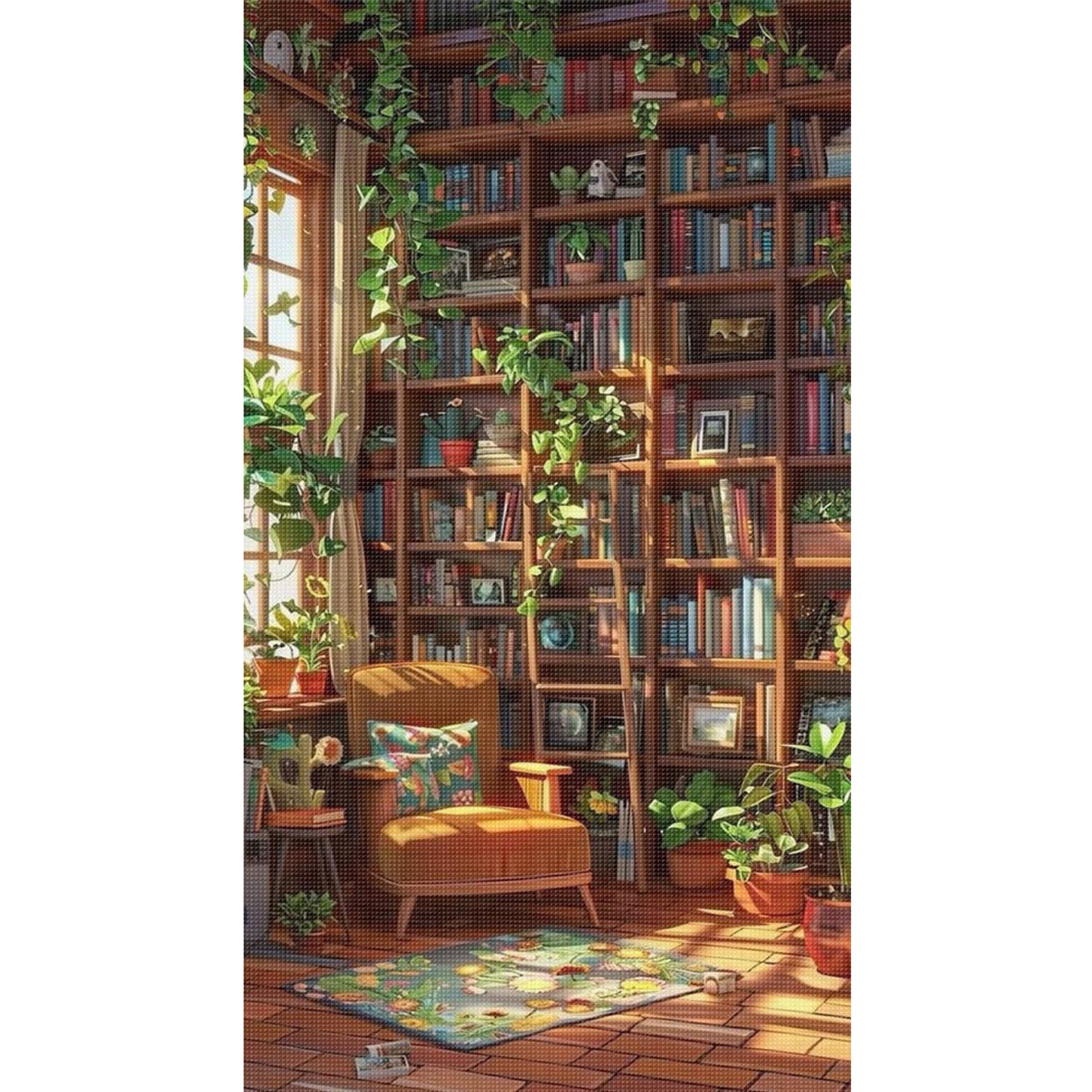 Study Room - Full 11CT Stamped Cross Stitch 40x70CM - Huacan