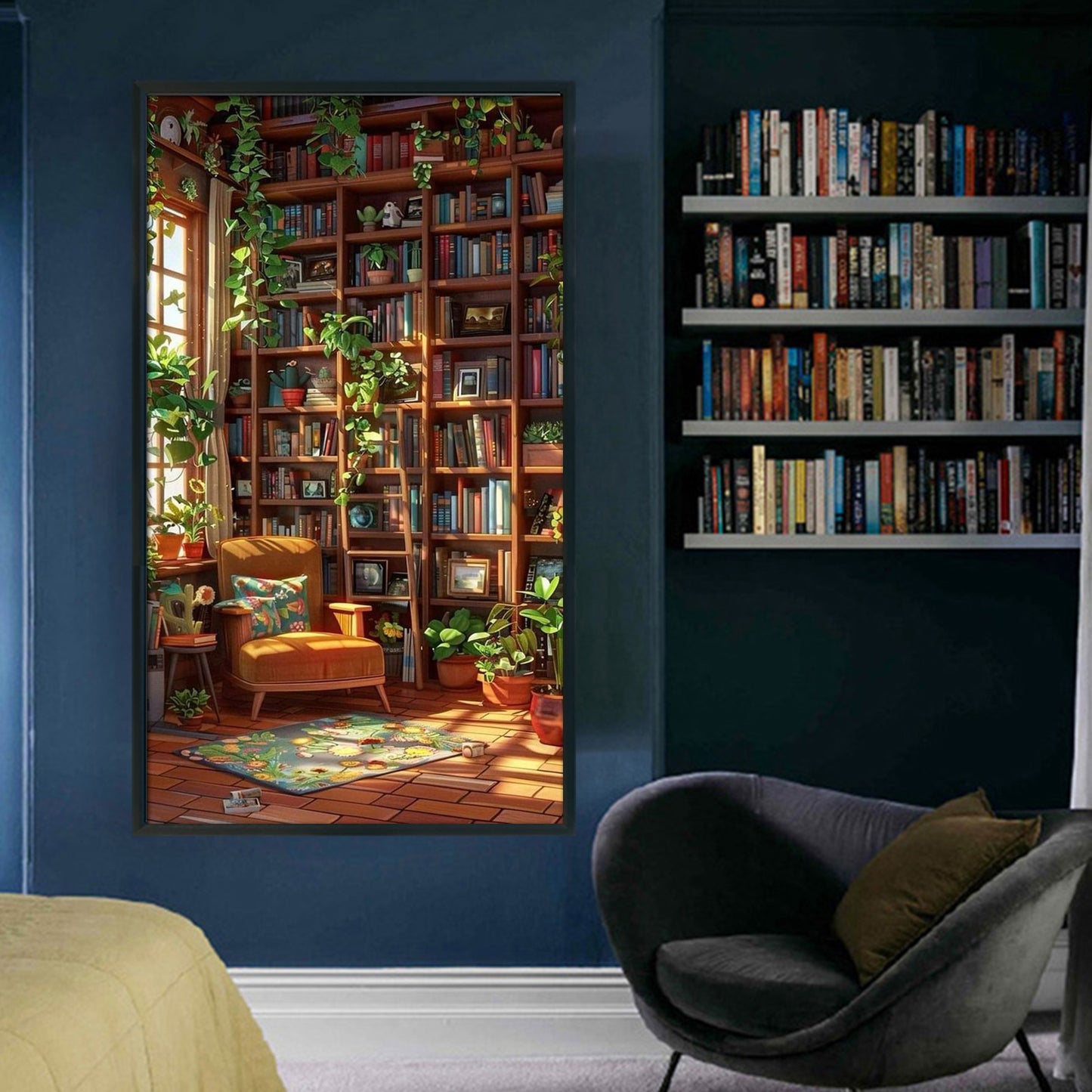 Study Room - Full 11CT Stamped Cross Stitch 40x70CM - Huacan