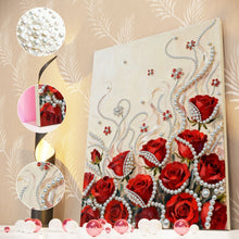 Load image into Gallery viewer, DIY Pearl Painting Kit 30x40CM Rose Framed Handmade Pearl Material Art Set Room Wall Decoration
