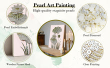 Load image into Gallery viewer, DIY Pearl Painting Kit 30x40CM Lotus Framed Handmade Pearl Material Art Set Room Wall Decoration

