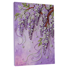 Load image into Gallery viewer, DIY Pearl Painting Kit 30x40CM Violet Framed Handmade Pearl Material Art Set Room Wall Decoration
