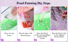 Load image into Gallery viewer, DIY Pearl Painting Kit 30x40CM Violet Framed Handmade Pearl Material Art Set Room Wall Decoration
