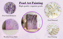 Load image into Gallery viewer, DIY Pearl Painting Kit 30x40CM Violet Framed Handmade Pearl Material Art Set Room Wall Decoration
